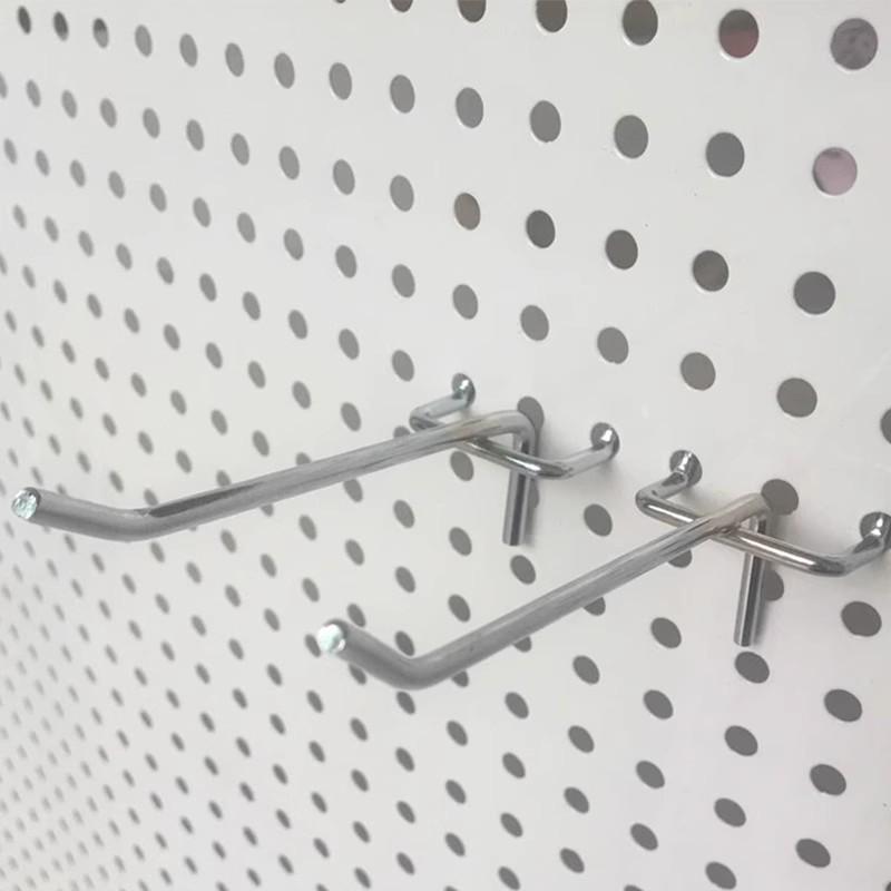 Wall-Mounted Stainless Steel Pegboard Organizer Shelf