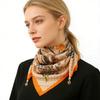 1PC Necklace French Style Magnetic Closure Gift Silk Scarf Luxury Painted Pattern Elegant Neck Scarf Versatile Multi-Color
