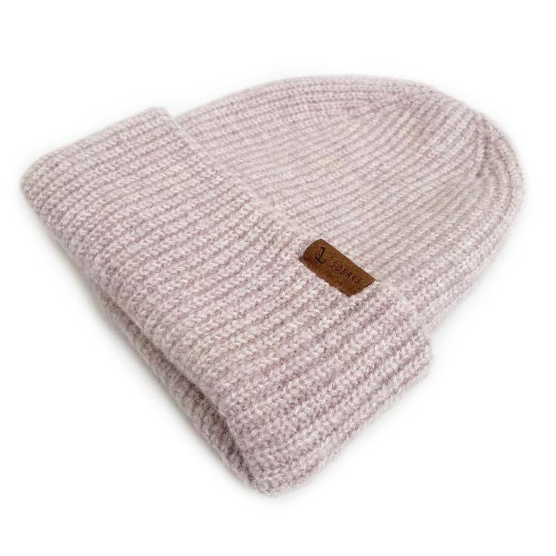 Korean Style Thick Knit Wool Hat for Men & Women - Windproof, Warm, Double Layered, Large Head, Autumn/Winter, Solid Color.