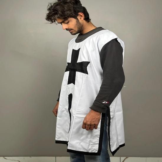 Płaszcz Templariusza Święty Krzyż Płaszcz Templariusza Krzyżowca Średniowieczny Płaszcz Zbroi Rycerskiej LARP Cosplay Kostium do Odgrywania Ról