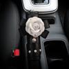Coprispalla per cintura di sicurezza auto creativo a forma di fiore di camelia di perla, styling auto per donne, coperture per cintura di sicurezza e leva del cambio