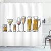 Sprchový závěs Pivo a víno Design koktejlových nápojů Dekorace s tématem baru Koupelna pro dospělé Len 150X180