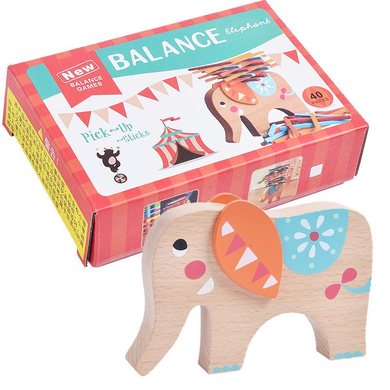 Wooden Elephant Balance Beam Toy To Train Children's Hand Eye Coordination And Concentration, Give Children Birthday And Christmas Gifts