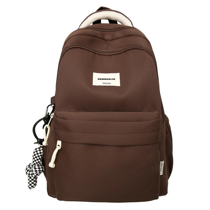 Women Large Capacity Backpack Student Schoolbag Men Solid Color Backpack
