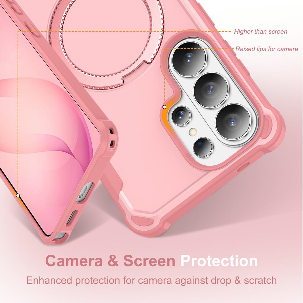 For Samsung Galaxy S26 Ultra Magnetic Case Kickstand TPU + PC Shockproof Phone Back Cover