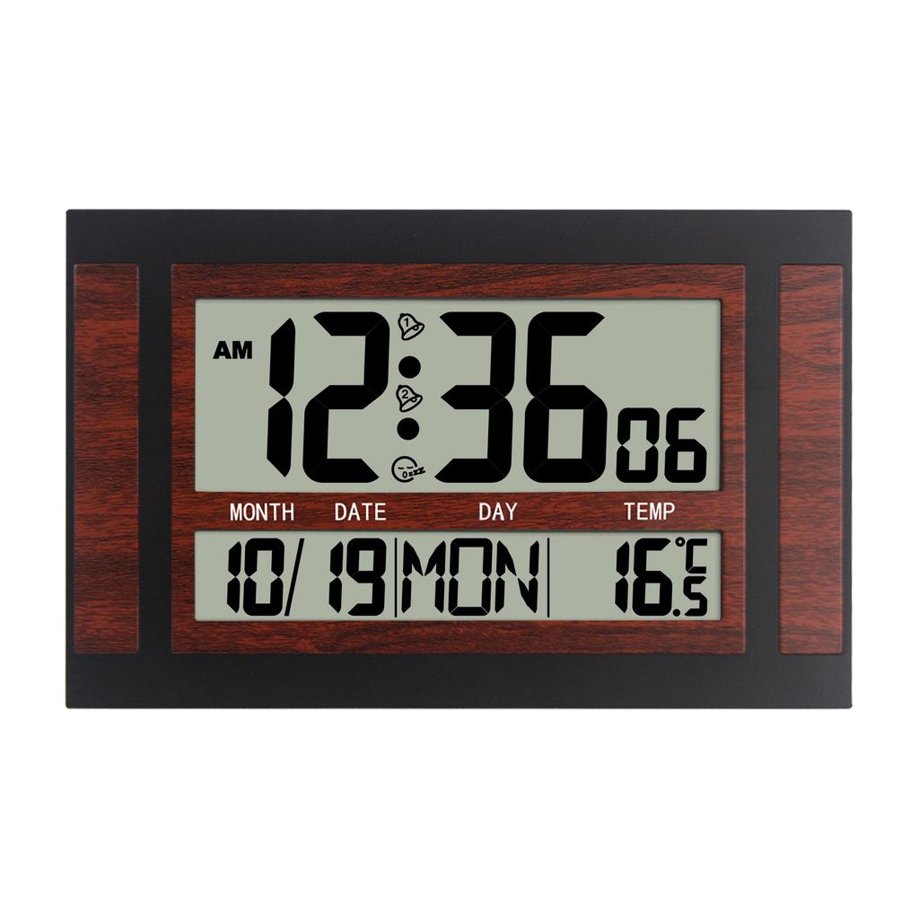 Explosive Europe and America Silent Simple Living Room Bedroom Wall Clock lCD High Definition Digital Display Multi-functional Old Man Clock