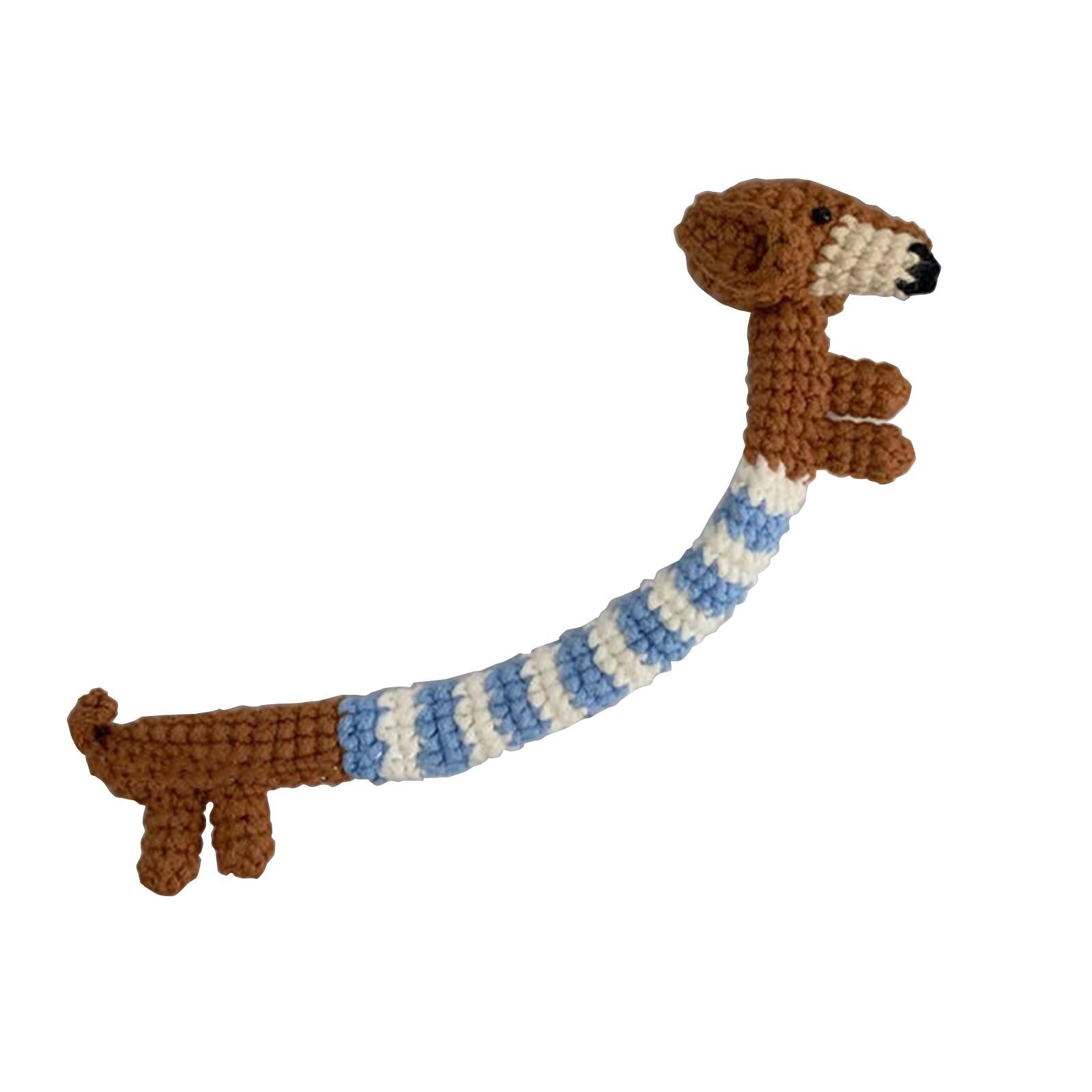 

Вязаная вручную собачка своими руками милая шерстяная кукла, Вязаная вручную щенок своими руками шерстяная кукла, Вязаная позитивная кукла щенок One Size синий