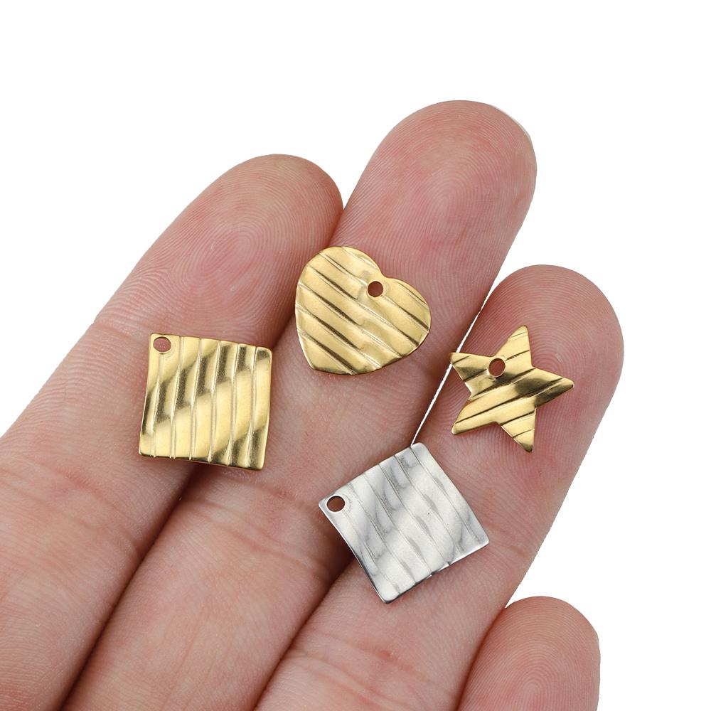 20pcs Gold Color Stainless Steel Stamping Geometry Earring Charms Connectors Charms Pendants for Jewelry Making DIY Wholesale