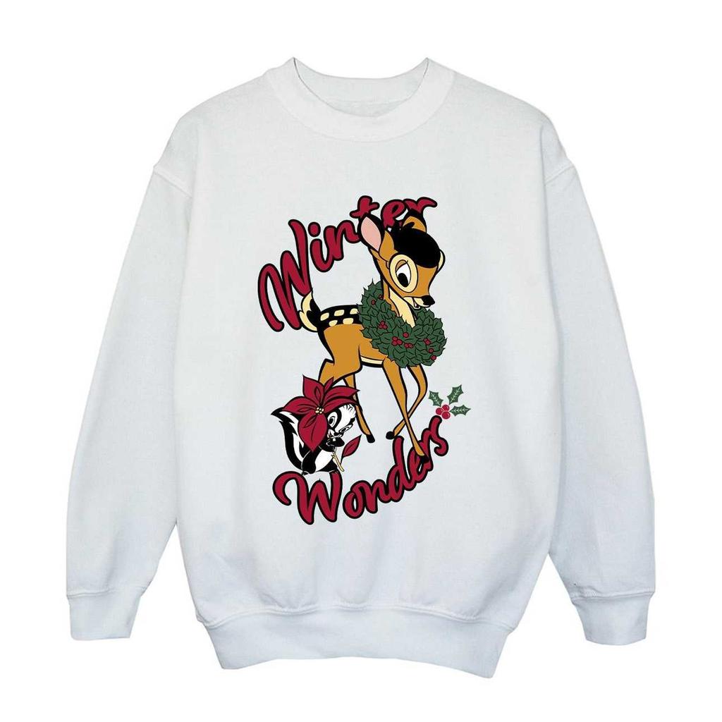 Bambi Girls Winter Wonders Wreath Sweatshirt