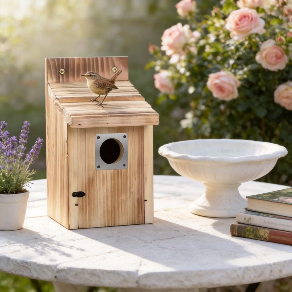 Wooden Birdhouse Outdoor Hanging Bird Cage With Perch For Garden Birds