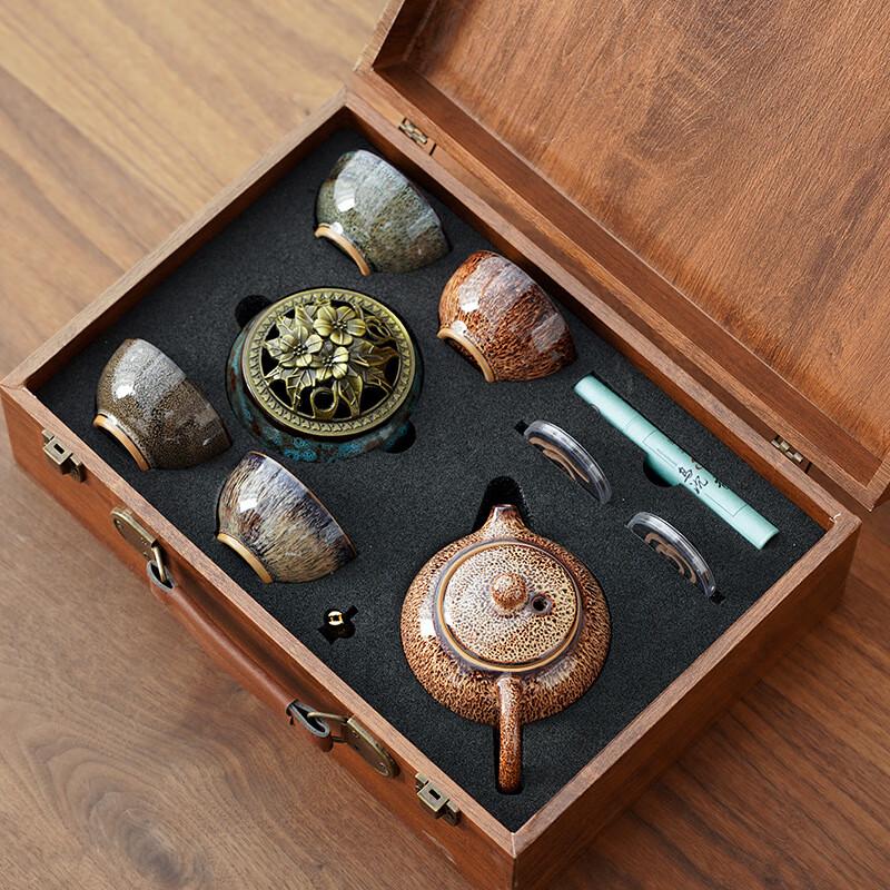 Forbidden City Jun Kiln Ceramic Tea & Incense Gift Set