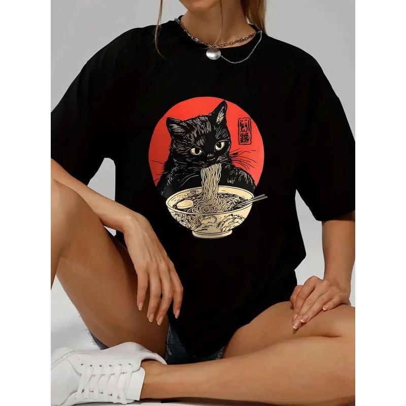 European Size Women Casual Short Sleeve Tee 1 Pcs 100% Heavy Polyester - Comfortable Crew Neck, Soft Adorable Tees Tops