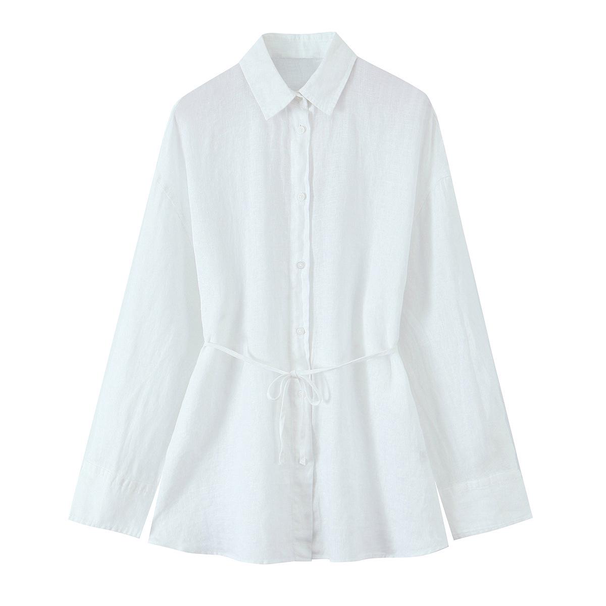 

Весна 2025 Женская рубашка в европейском и американском стиле, свободная, модная, смесовая XS белый