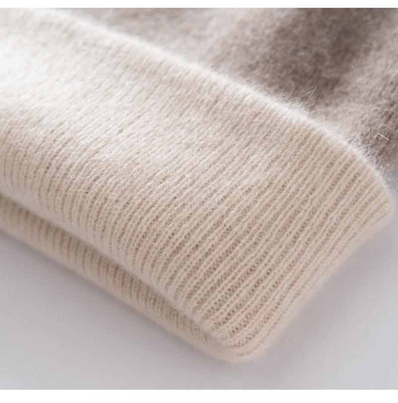 100% Pure Cashmere Unisex Foldable Knit Hat with Ear Protection