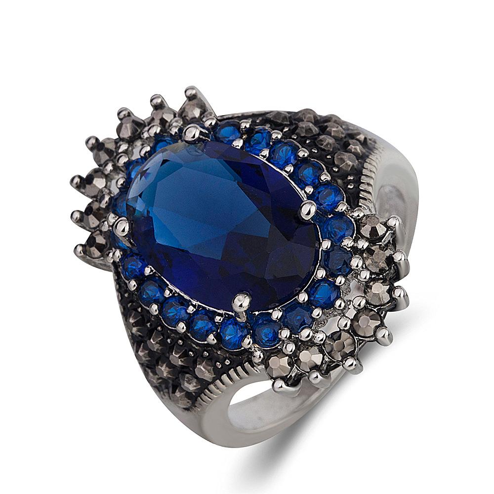 2026 Silver Jewelry Vintage Thai Silver Gemstone Ring Red Pomegranate Jewelry Exaggerated Ring