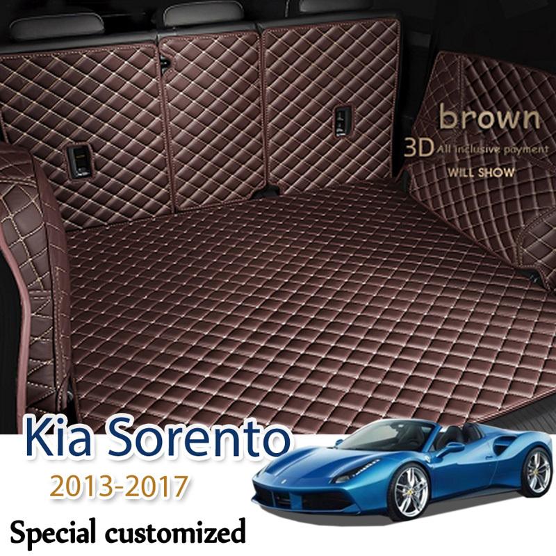 Leather Car Trunk Mat For Kia Sorento 2013-2017 Cargo Liner Accessories Interior Boot
