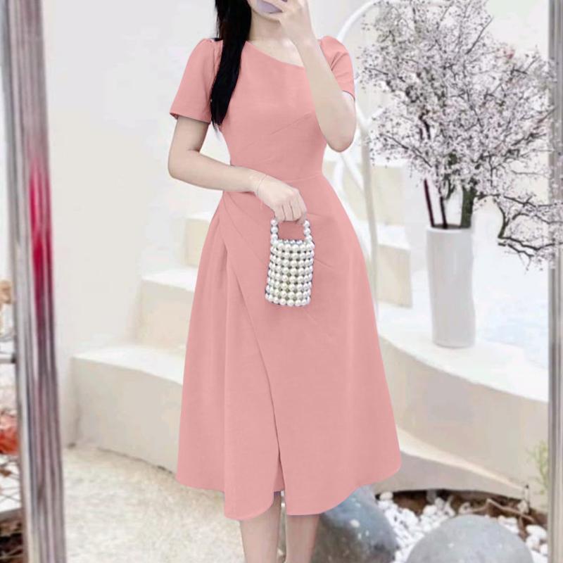 ZANZEA Women Casual Irregular V Neck Summer Short Sleeve Dress