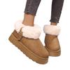 Autumn and winter new temperament trendy plush eversion platform snow boots belt buckle versatile snow boots