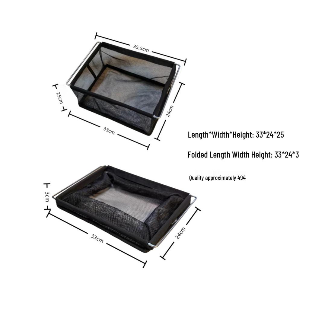 Portable Folding Camping Basket & Mesh Storage Rack