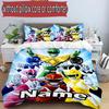 Parure de lit 3 pièces avec housse de couette (1*Housse de couette + 2*Taie d'oreiller, sans noyau), Ensemble de literie personnalisé Motif Mighty Morphin Power Rangers, Décoration de chambre à coucher à la maison Gi