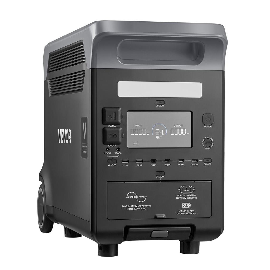 Portable Power Station, 3000W Solar Generator Power Station, 3072Wh LiFePO4 Battery Backup with 13 Output Ports for for Home Emergency, Outdoor