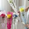50Pcs Transparent Rose Packaging Bags Flower Bouquet Plastic Bag Bouquet Wrapping Paper One Straight Bag Flower Packaging
