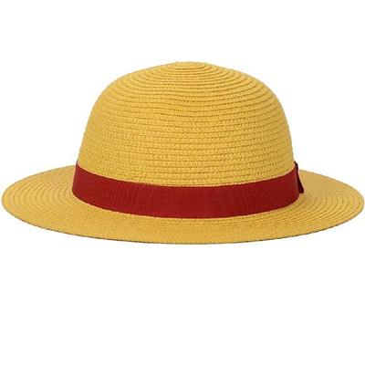 Strohhut Leistung Animation Cosplay Zubehör Hut Sommer Sonnenhut Gelb