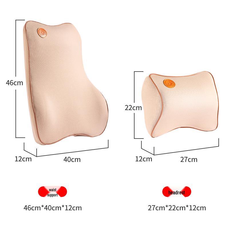 Memory Foam Car Seat Neck & Lumbar Support Pillow for Maybach, BMW, Tesla