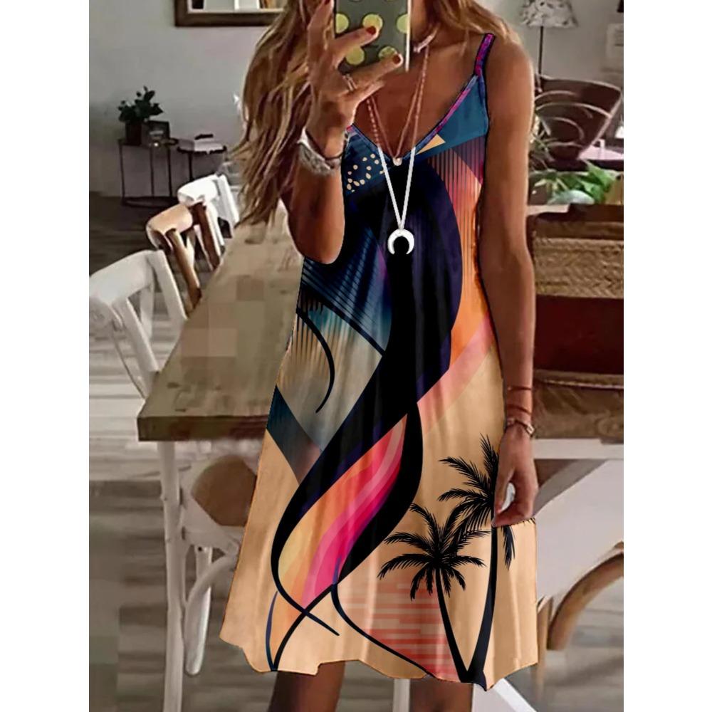 Robe débardeur élégante pour femme, nouvelle collection printemps-été avec imprimé