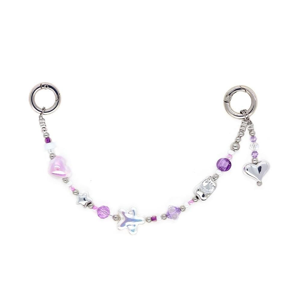 Y2K Beaded Phone Chain Zinc Zinc Alloy Versatile Bag Pendants Creative Colorful Bag Charm Women