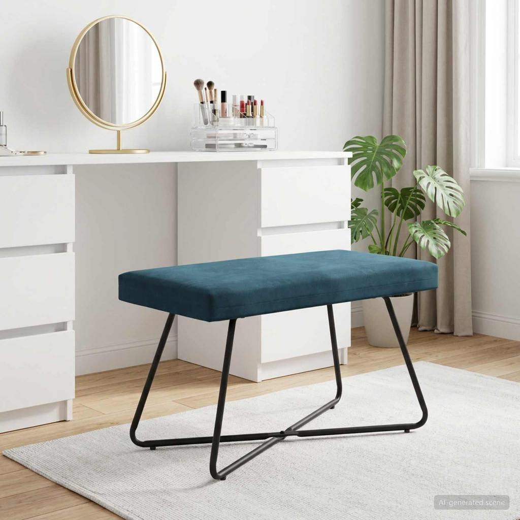Bench Blue 80 x 40 x 45 cm Velvet