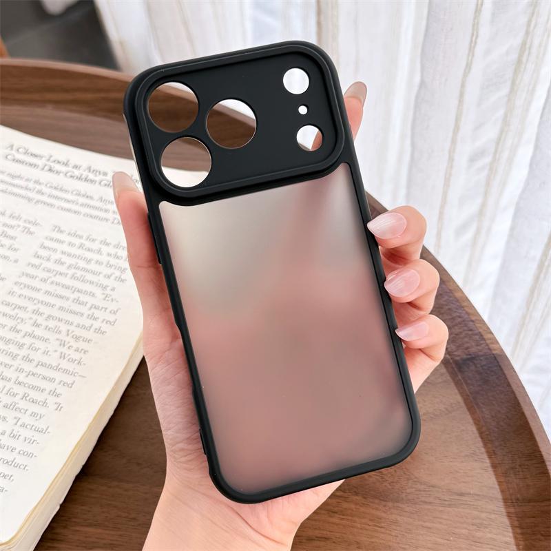 

Luxury Matte Clear Armor Shockproof Case For iPhone 17 Air 16E 15 14 13 12 11 16 Pro Max Plus Silicone Bumper Hard PC Back Cover iPhone17 чёрный