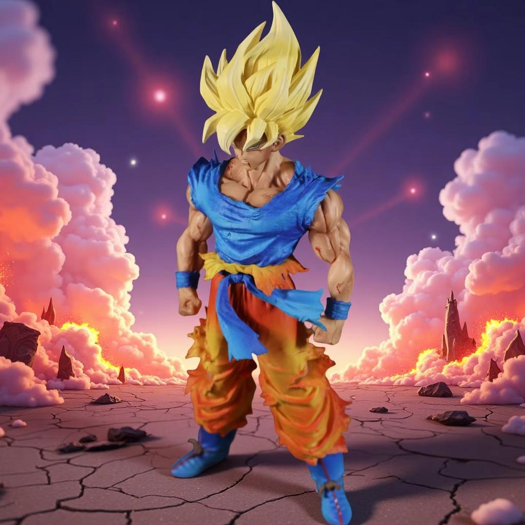Verwisselbare kop 27cm Dragon Ball Z Figuur Goku Anime Figuren Eerste Super Saiyan Gokou PVC Model Speelgoed Poppen Cadeaus