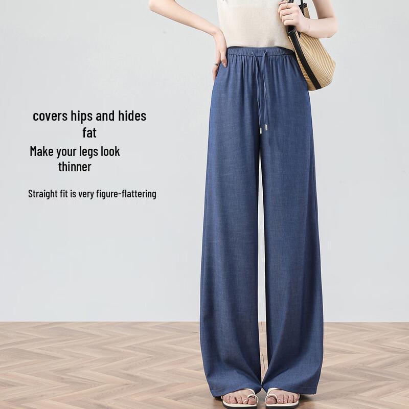 HSTYLE Women s Lyocell Tencel Denim Wide-Leg Pants XL