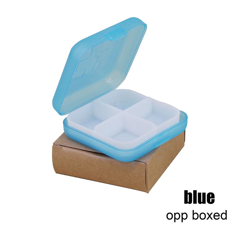 Mini Organizer Case 4 Grids Pill Box Tablet Pill Case Travel Drug Dispenser Storage Container Medicine Boxes Dispensing Medical