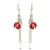 **Chinese Phoenix Pearl Tassel Earrings - Versatile Long Hook Jewelry**