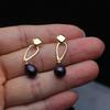Genuine Black Pearl Earrings Woman,Cultured Natural Freshwater Earrings with White Pearls Wife Mother Birthday Gift White Pink