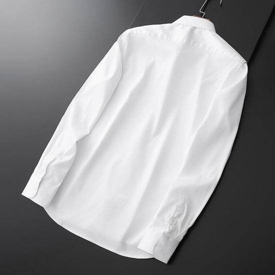 Herre Sommer Skjorte Nedslået Krave Ensfarvet Enkeltknappet Tynd Slim Fit Cardigan Lange Ærmer Mellemlang Afslappet Forretnings Herre Kontor Top