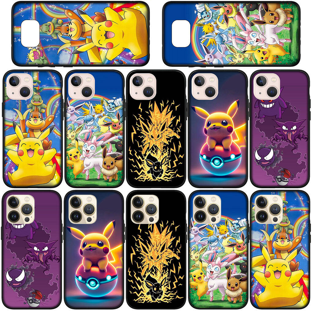 Pouzdro na telefon pro Samsung Galaxy S25 S23 S22 S24 Ultra FE Plus A05 A06 A15 A16 A36 A37 A35 A54 A55 A56 A57 A25 A53 A17 Kreslený Pokemon GO Pikachu Kryt