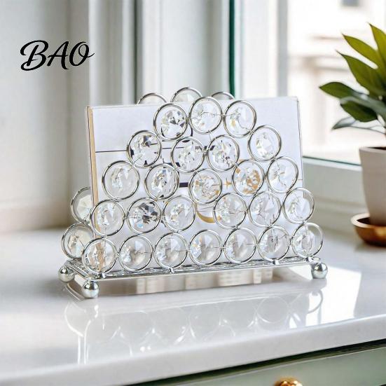 Countertop Paper Towel Holder Crystal Napkin Holder, Stable Vertical Storage Stand, with Anti-Slip European Style Feet, Durable Rust-Proof Tissue