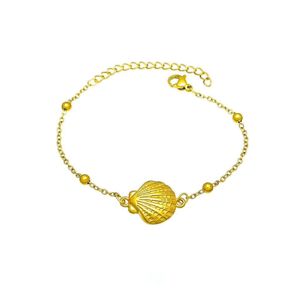 Retro Ocean Style Seashell & Turtle Stainless Steel Bracelet - European & American Fashion