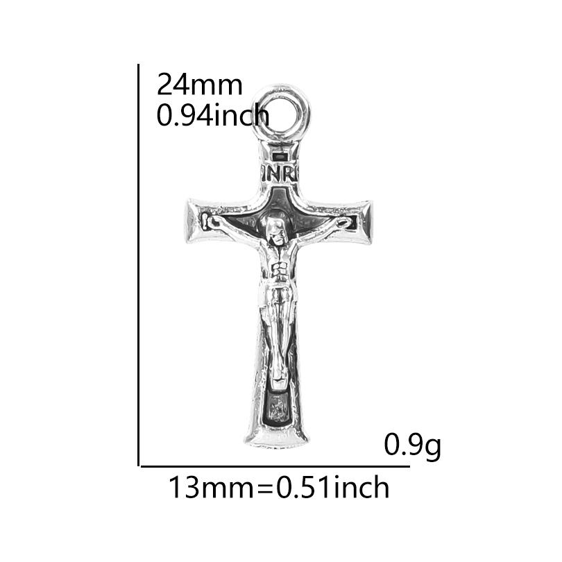 6pcs Religious Metal Retro Silver Color Cross Pendant Charms For Jewelry Making Bulk Christ Jesus Pendants DIY Necklace Earrings