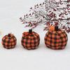 4/5/6in Checkered Fabric Pumpkin PP Cotton Filled Knitted Fabric Small Size Soft Pumpkin Plush Toys