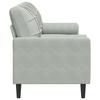 Vidaxl 3-Seater Sofa With Cushions, Light Gray, 180 Cm, Velvet
