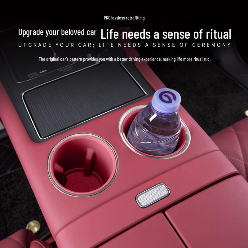 AITO M8/M9 Center Console Cup Holder Silicone Mat – Full Coverage Protective Interior Decor Accessory