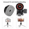 Aluminum Alloy Ball Head 360 Degree Rotation 180 Degree Folding Dual U Shape Slot 1 4in Mount Tripod Ball Head