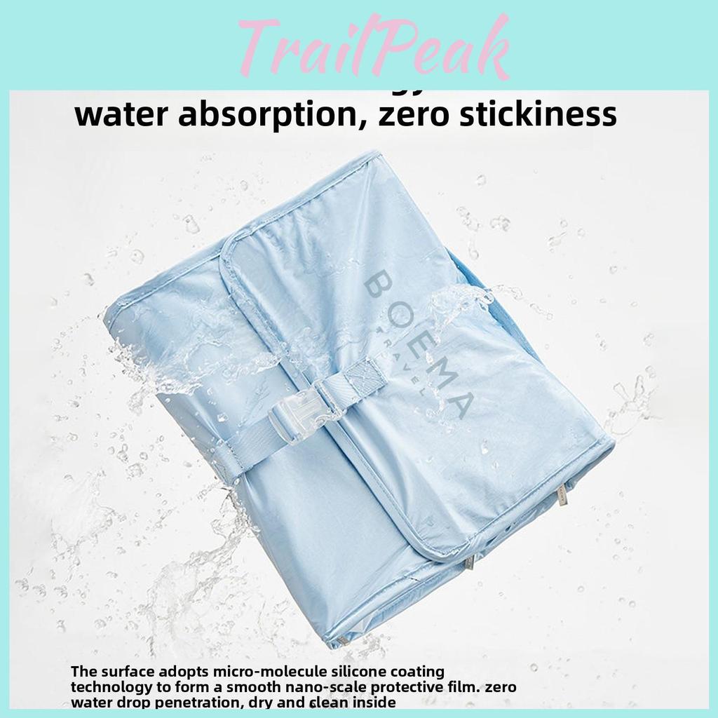 Style Large Capacity Travel Wash Bag With Divided Sections And Waterproof Tpu Lining