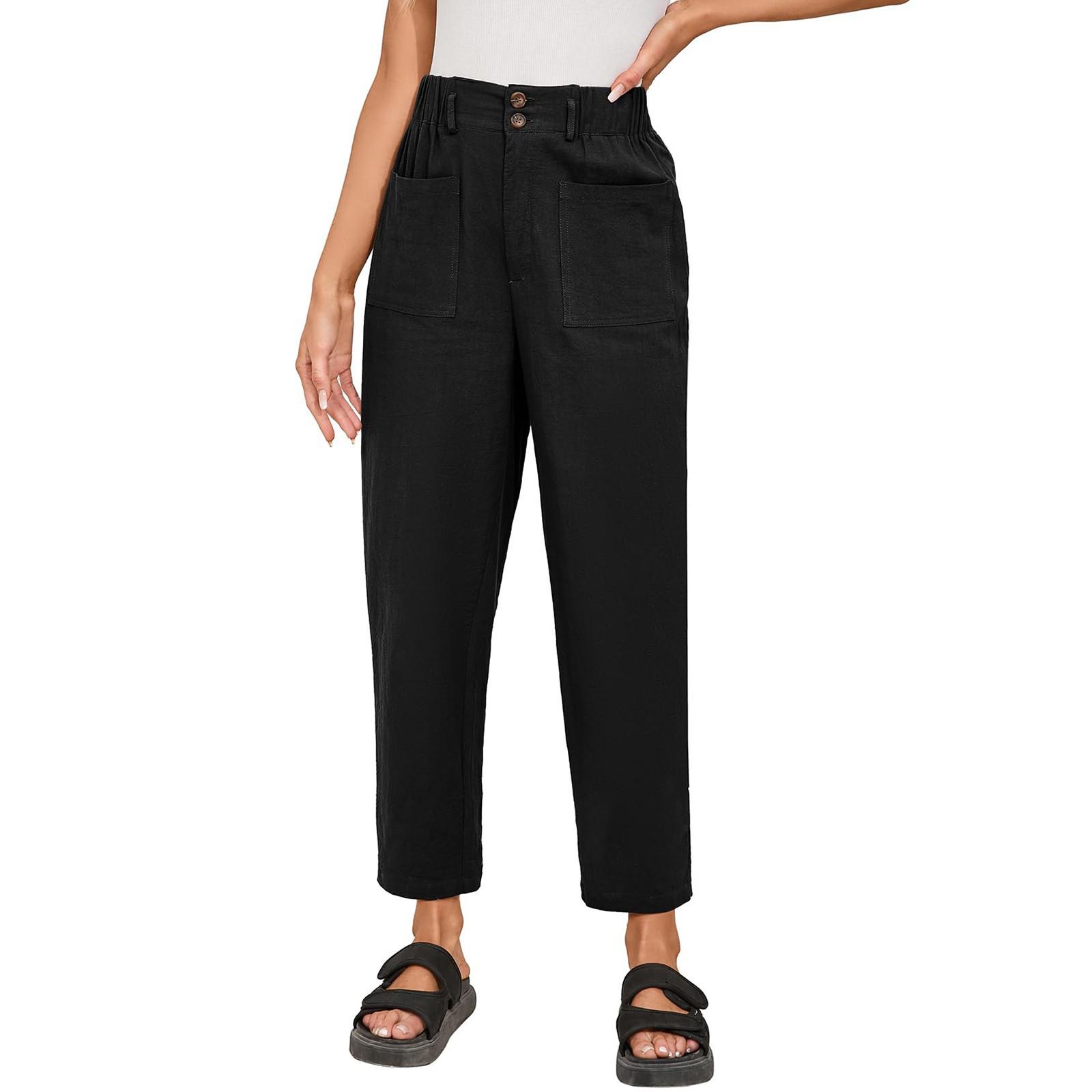 

Женские зимние спортивные штаны, однотонные повседневные брюки, женские флисовые спортивные штаны, широкие прямые брюки M чёрный