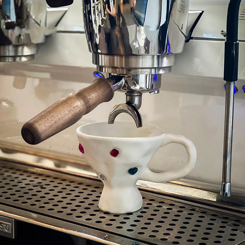 Edelstein Keramiktasse Frühstücksmilchbecher Kaffee Unregelmäßigkeit Farbige Edelsteinfassung Porzellantasse Becher Kaffeetassen mit Henkel