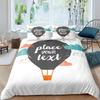 Airplane Cartoon Aircraft Duvet Cover For Boys Teens Air Balloon Aviation Parachute Blue Cloud Sky Seagull Nautical Birds
